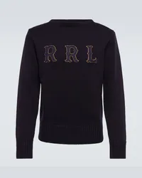 RRL Pullover in lana con logo Blu