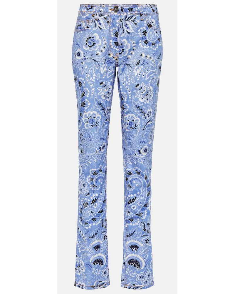 Etro Jeans skinny a vita alta con stampa Multicolore