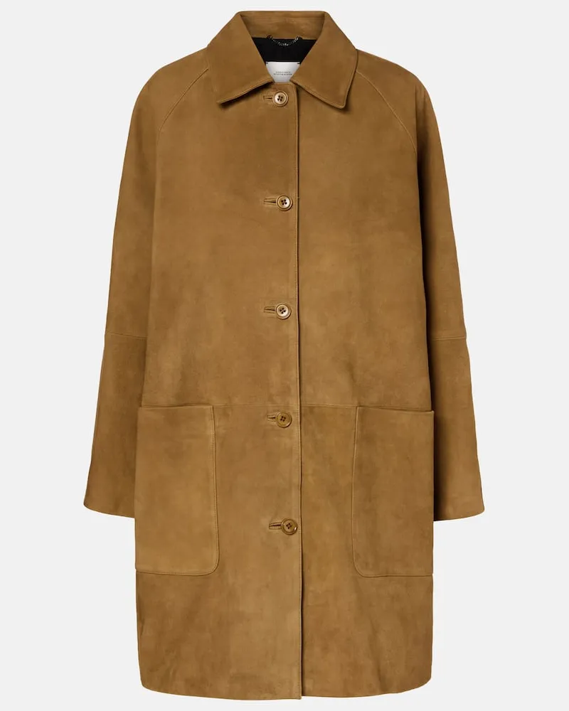 Dorothee Schumacher Cappotto Soft Touch in suede Marrone
