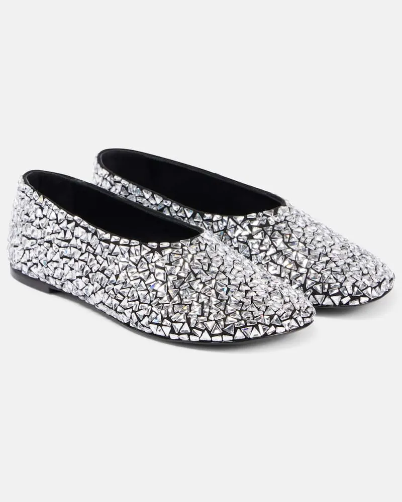 Proenza Schouler Ballerine Glove in pelle con cristalli Nero