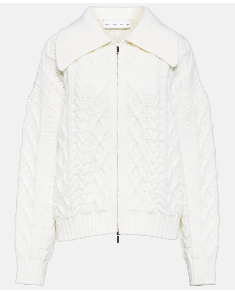 Proenza Schouler White Label - Cardigan in lana a trecce Bianco