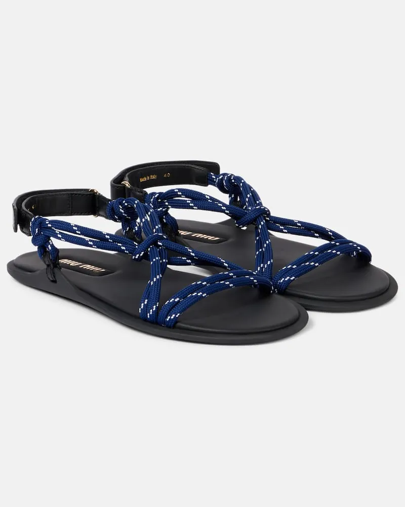 Miu Miu Sandali RiviÃ¨re rifiniti in pelle Blu