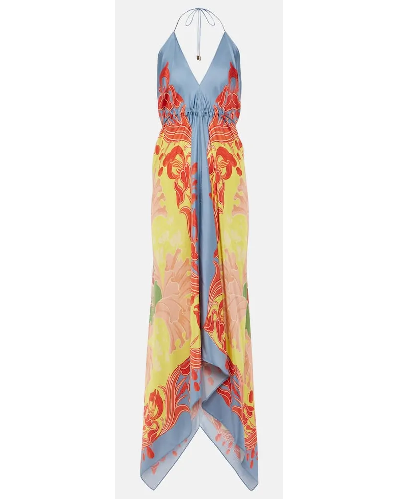 Etro Copricostume in seta con stampa Multicolore