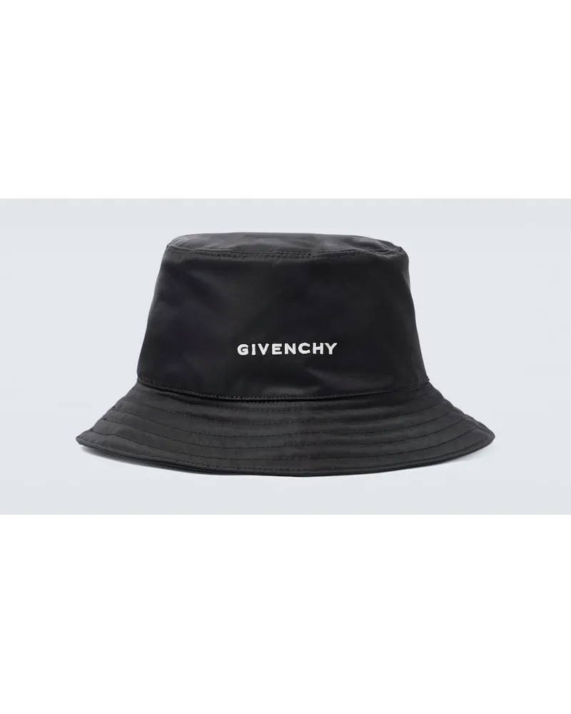 Givenchy Cappello da pescatore in nylon con logo Nero