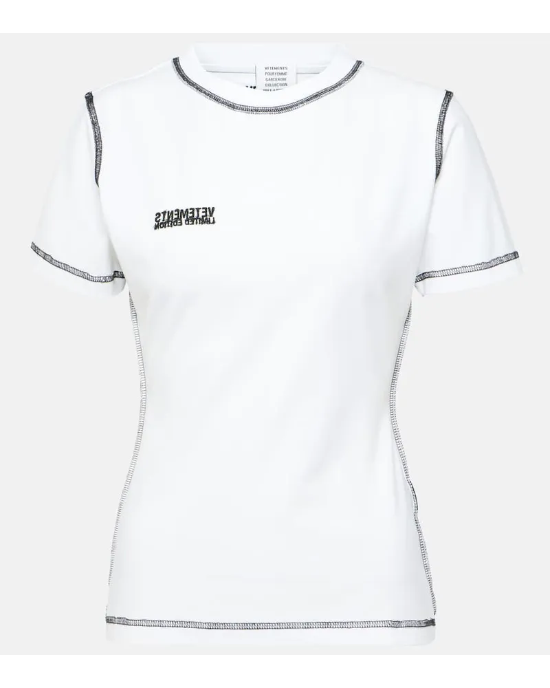 VETEMENTS T-shirt in jersey di misto cotone Bianco