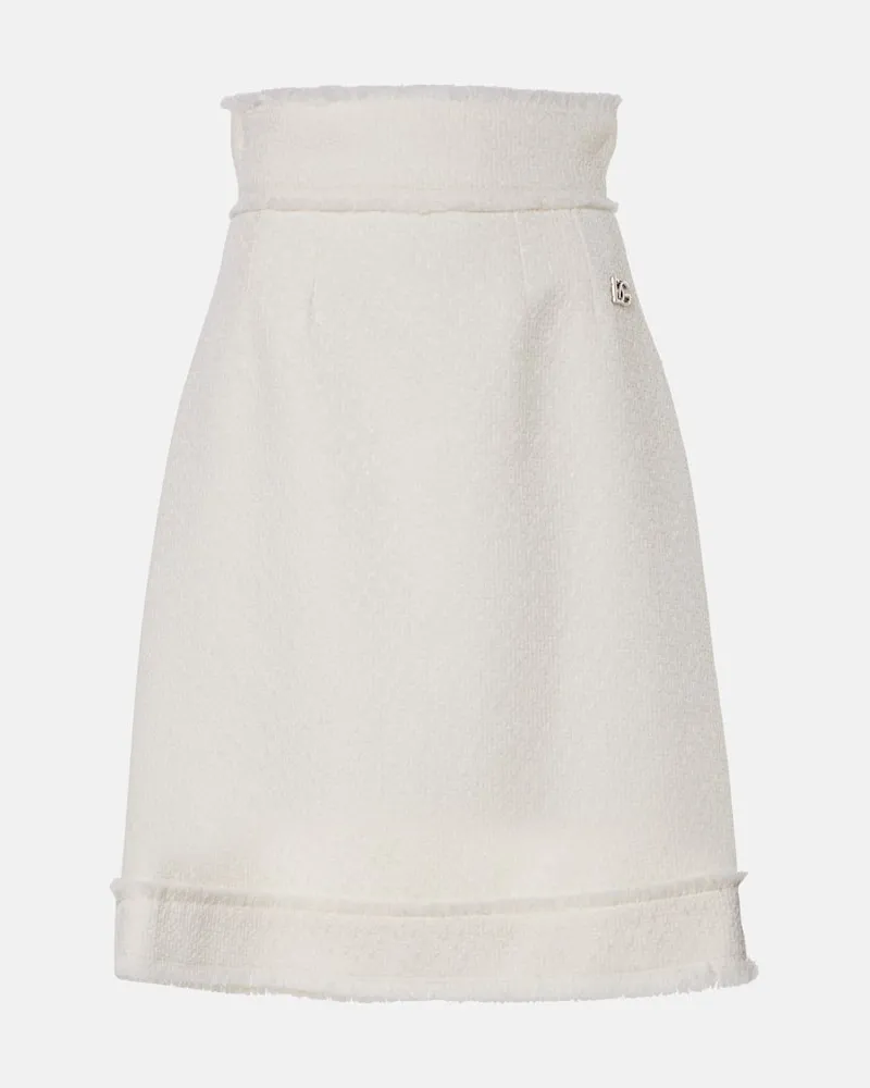 Dolce & Gabbana Gonna midi in tweed di misto lana Bianco