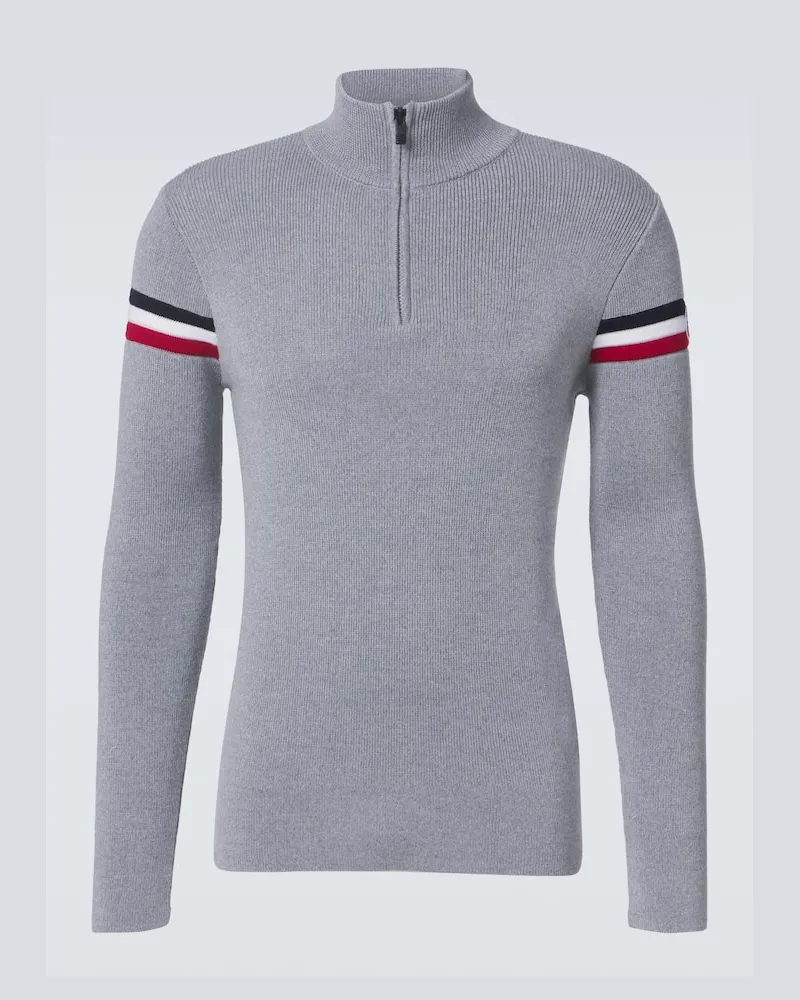 FUSALP Pullover Wengen IV in lana con zip Grigio