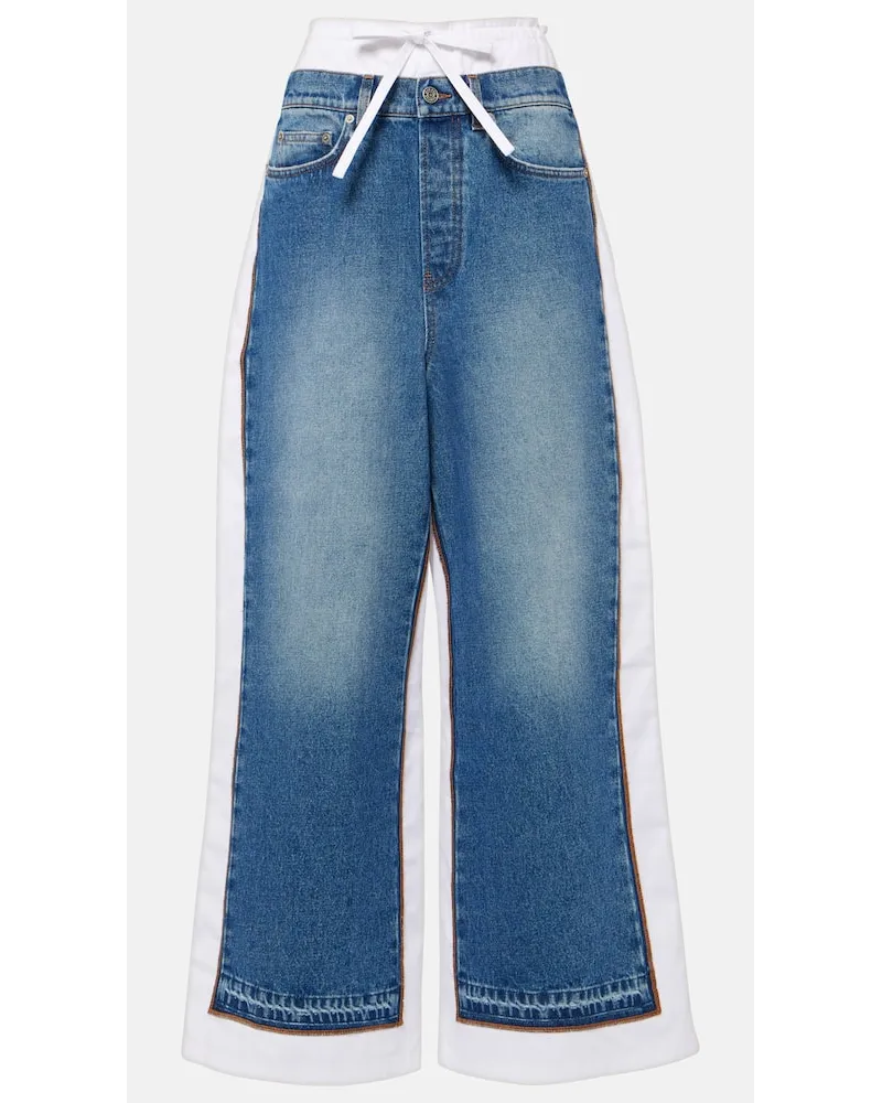 Jean Paul Gaultier Jeans a gamba larga e vita media Blu