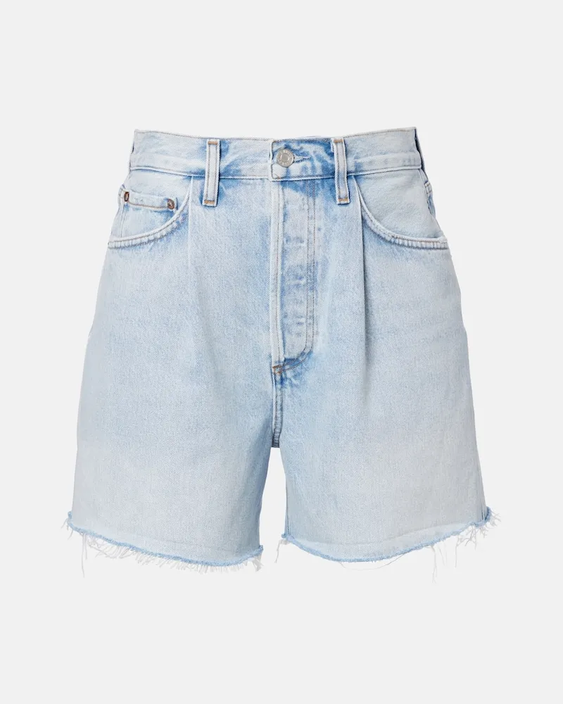 AGOLDE Shorts Rhoda in denim sfrangiati Blu