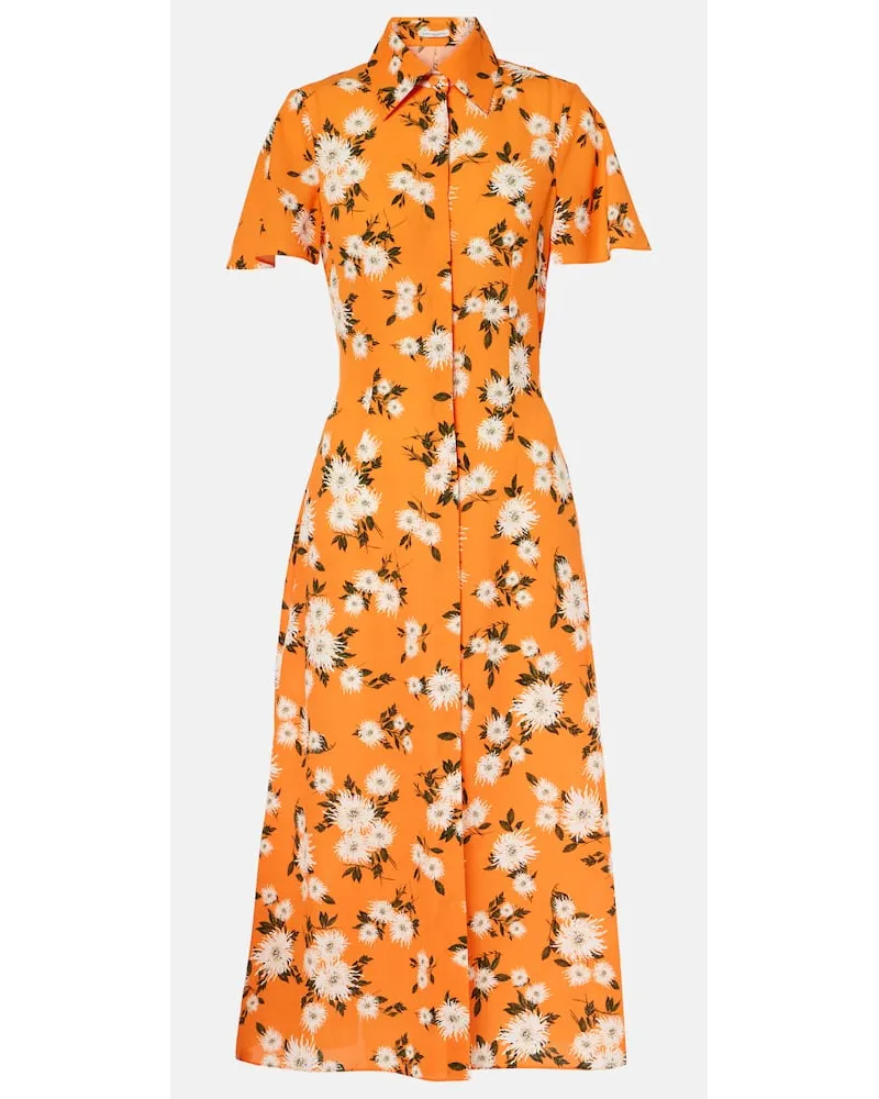 EMILIA WICKSTEAD Abito chemisier Florencia in georgette Arancione