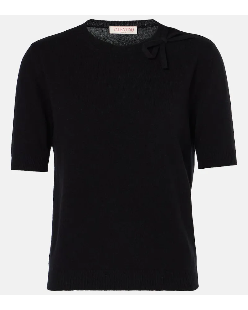Valentino Garavani T-shirt in lana vergine Nero