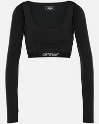 OFF-WHITE Top cropped con cut-out e logo Nero