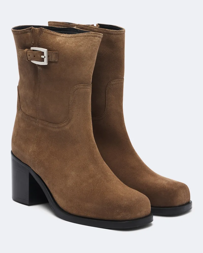 STAUD Stivaletti Brooklyn in suede Marrone