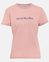 Acne Studios T-shirt in jersey di cotone con logo Viola