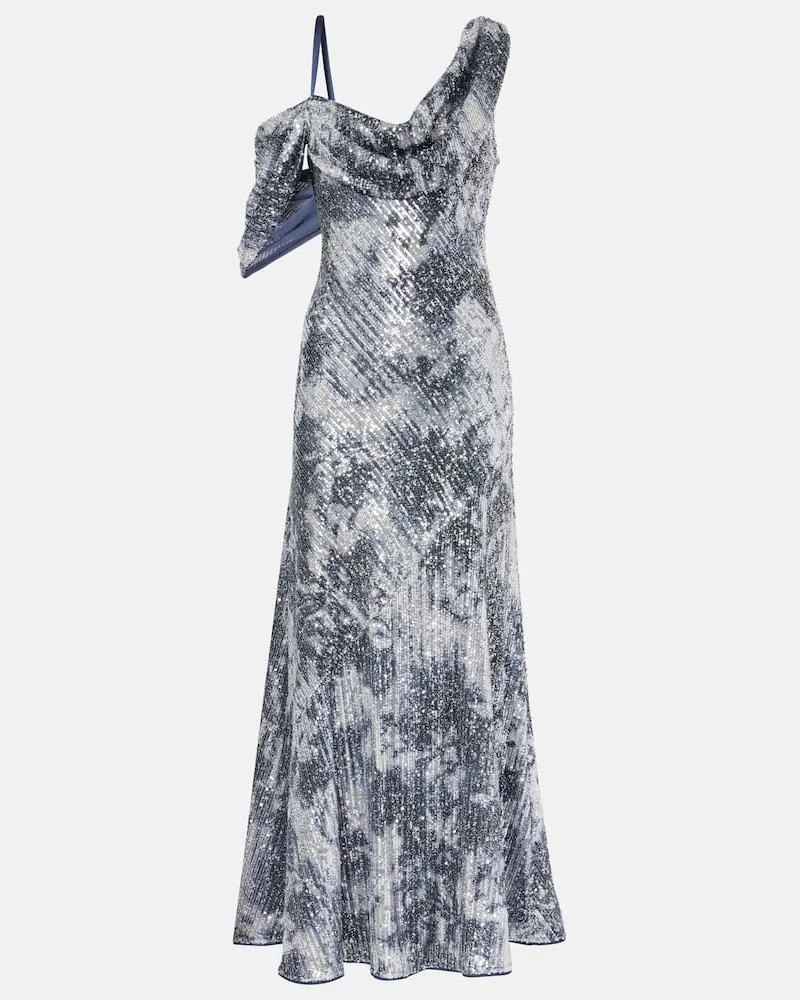 Diane von Furstenberg Abito lungo Joaquin con paillettes Nero