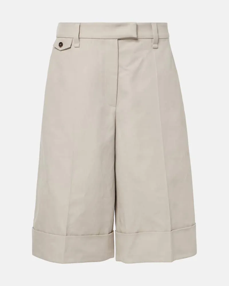 Brunello Cucinelli Bermuda in cotone e lino Beige