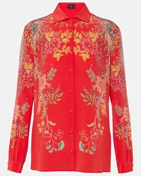 Etro Camicia in crêpe de chine di seta Rosso