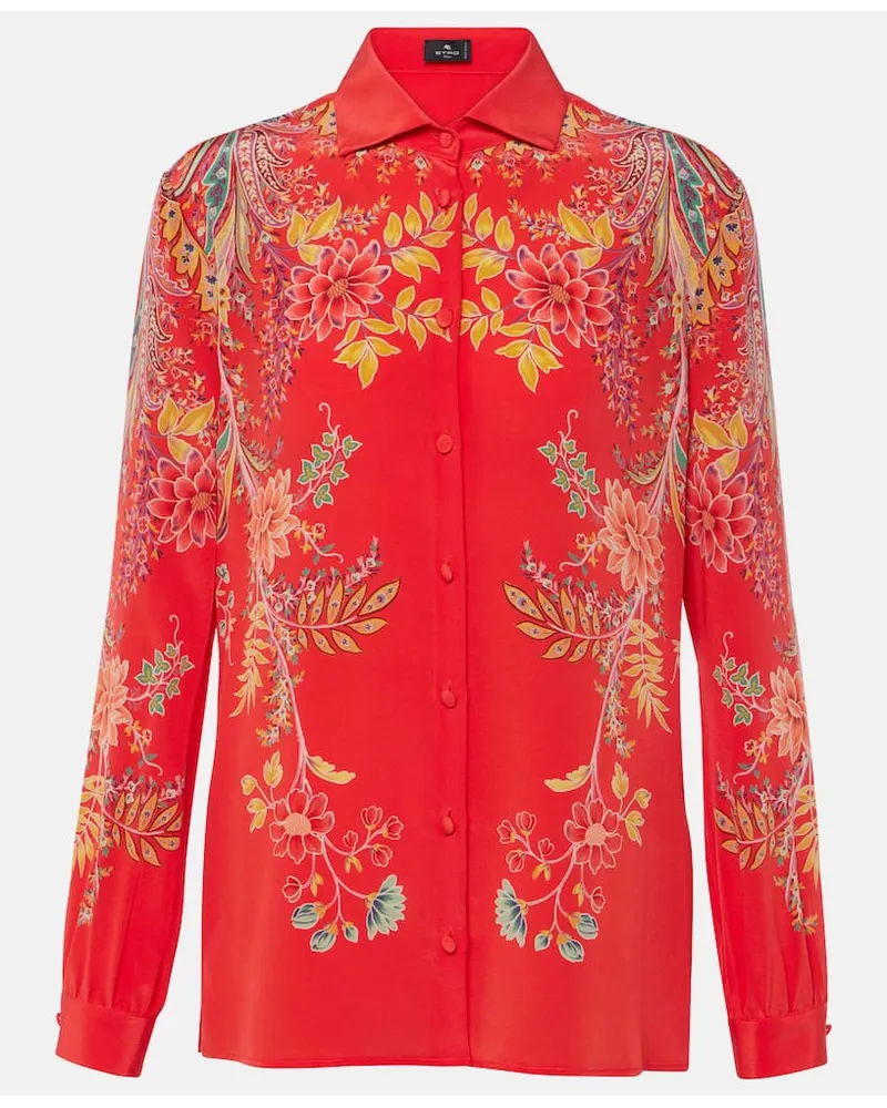 Etro Camicia in crÃªpe de chine di seta Rosso