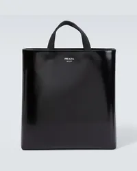 Prada Shopper in pelle con borraccia Nero