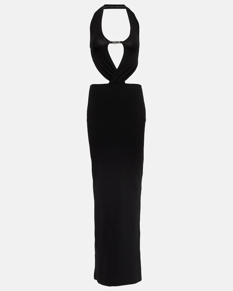 Aya Muse Abito lungo con cut-out e catene Nero