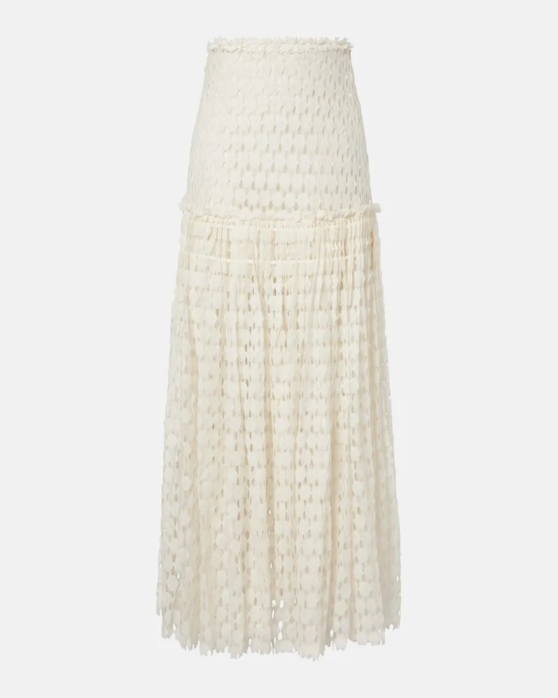 Ulla Johnson Gonna lunga Aris in pizzo misto cotone Bianco