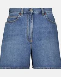 Gucci Shorts di jeans a vita alta Blu