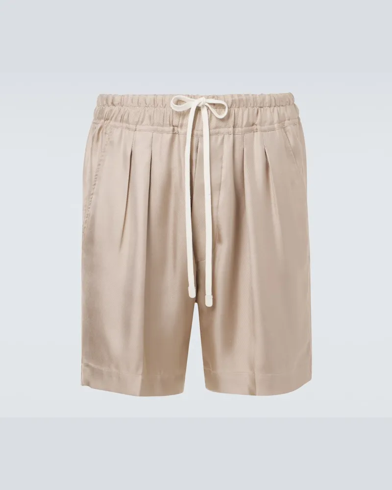 Tom Ford Shorts in twill di seta Beige