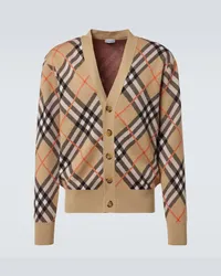 Burberry Cardigan in misto lana Burberry Check Marrone