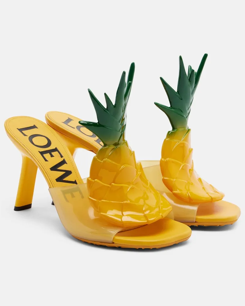 Loewe Mules Petal Anagram in PVC Giallo