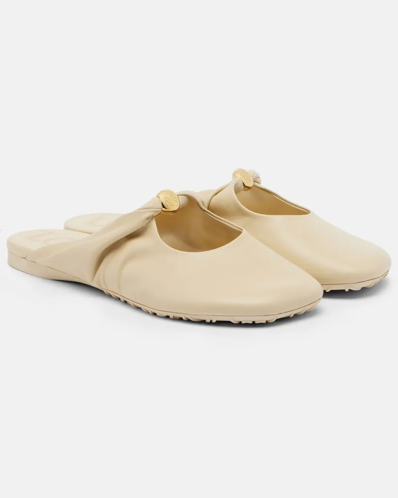 Loewe Mules Pebble Soft in pelle Bianco