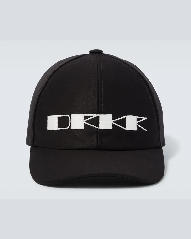 Rick Owens Cappello da baseball in cotone con logo Nero