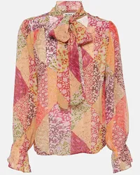 RIXO Top Jovie con stampa Multicolore