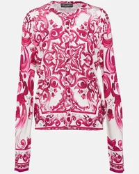 Dolce & Gabbana Cardigan Majolica in seta Rosa