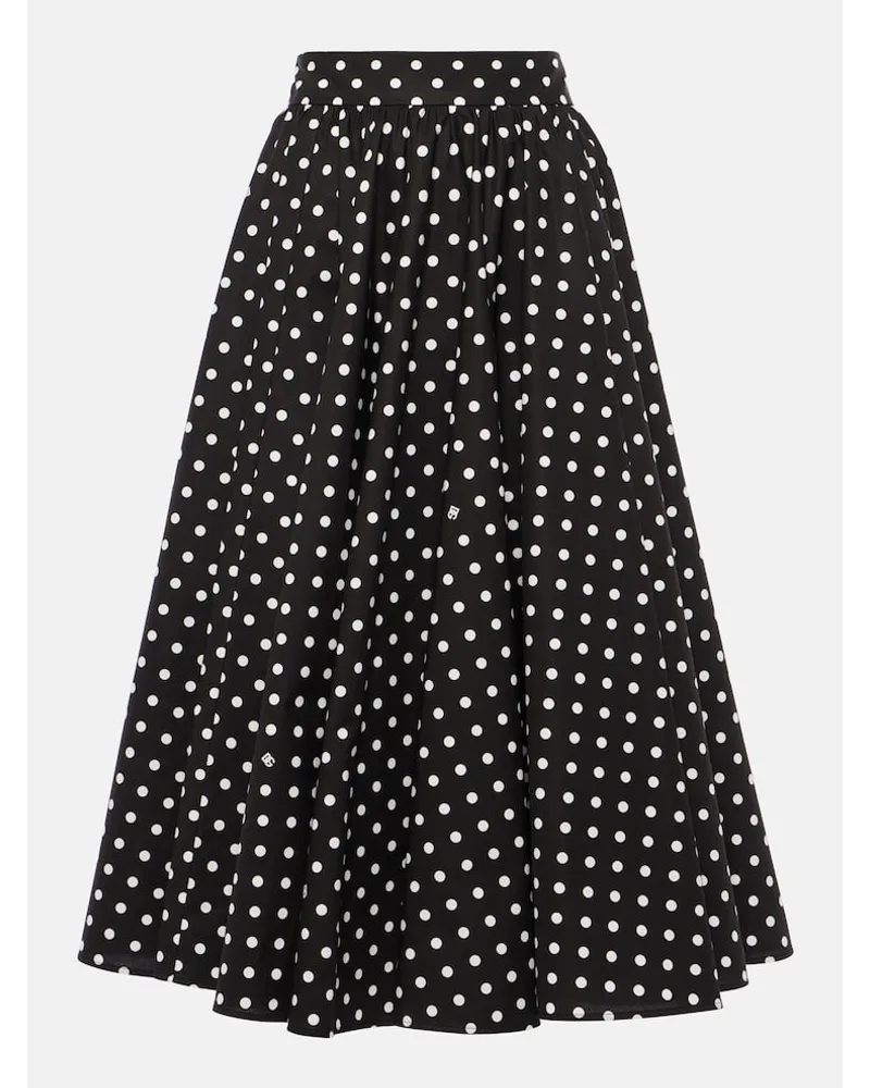 Dolce & Gabbana Gonna midi in popeline di cotone a vita alta Multicolore