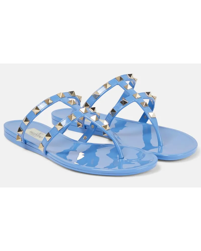 Valentino Garavani Sandali Rockstud in gomma Blu