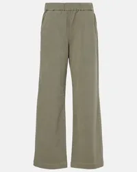 Velvet Pantaloni a gamba larga Naya in twill Verde