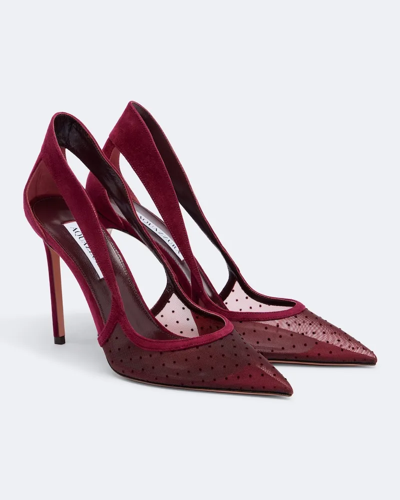 Aquazzura Pumps Dangerous Liaisons in mesh e suede Borgogna