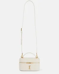 Saint Laurent Borsa vanity Gaby Mini in pelle Bianco