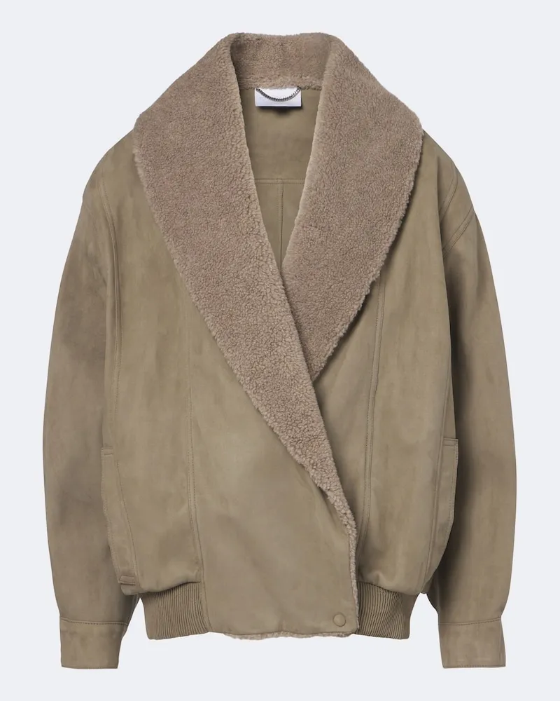 Stella McCartney Giacca blouson oversize con teddy Beige