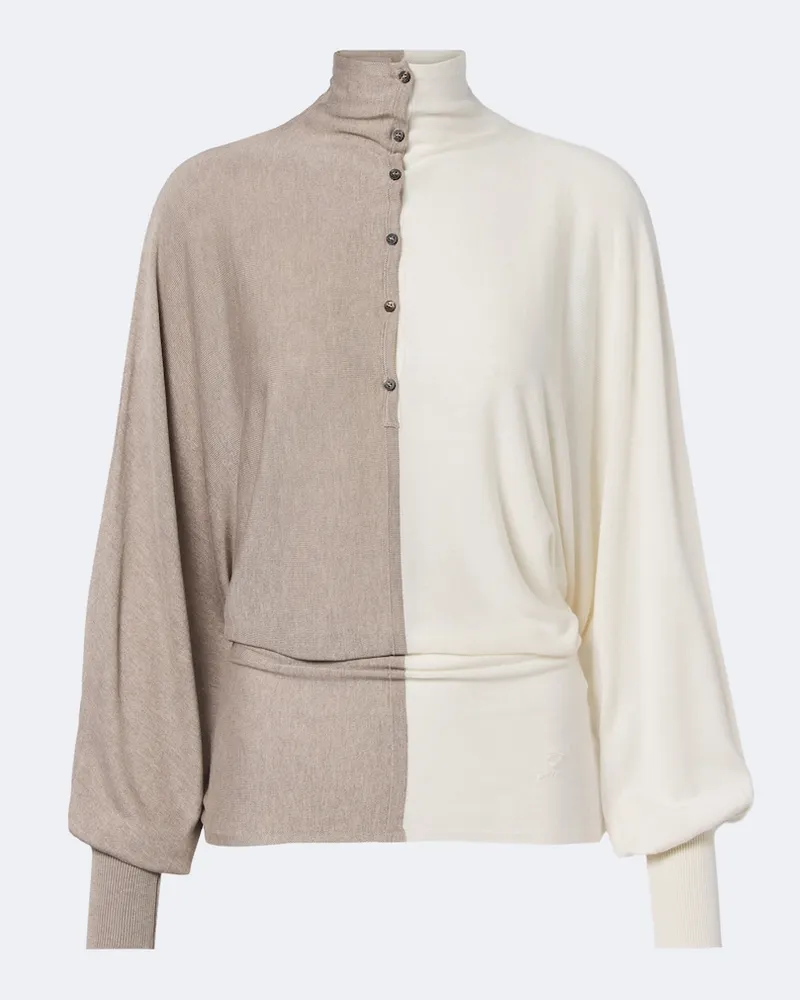 Jacquemus Pullover in misto seta Beige