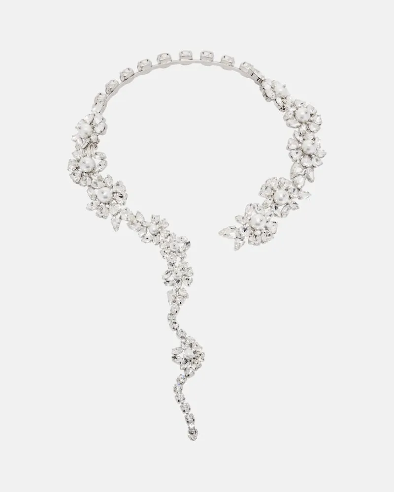 Simone Rocha Collana Fragment Heartbloom con cristalli Argento