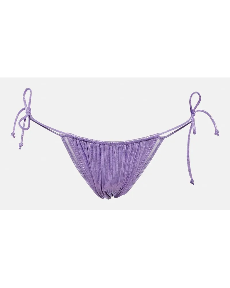 Norma Kamali Slip bikini String metallizzato Viola