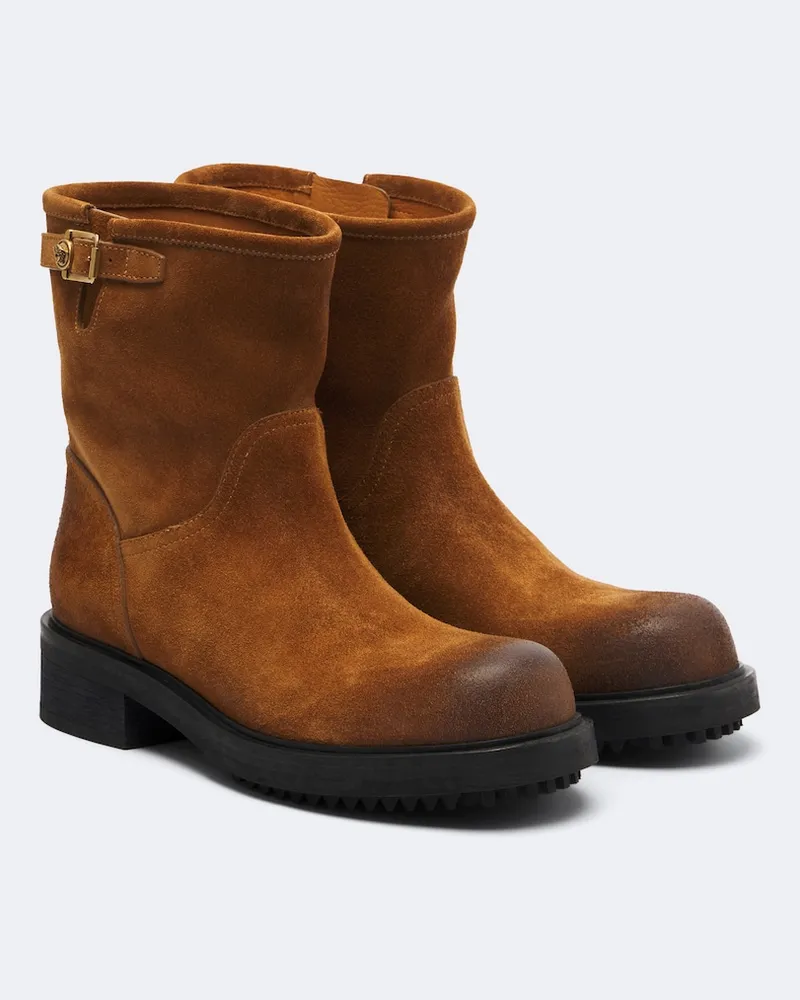 Versace Stivaletti in suede Marrone