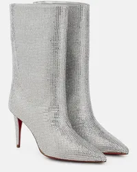 Christian Louboutin Stivaletti Astrilarge Strass in suede Argento