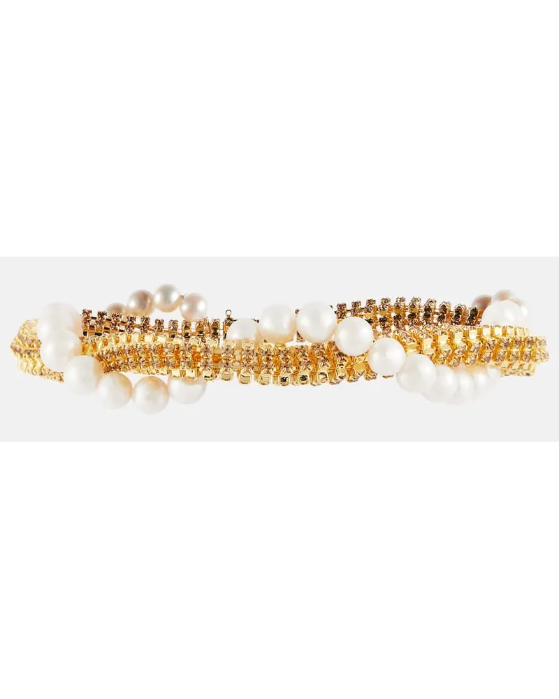 Magda Butrym Collana con cristalli e perle bijoux Metallizzato