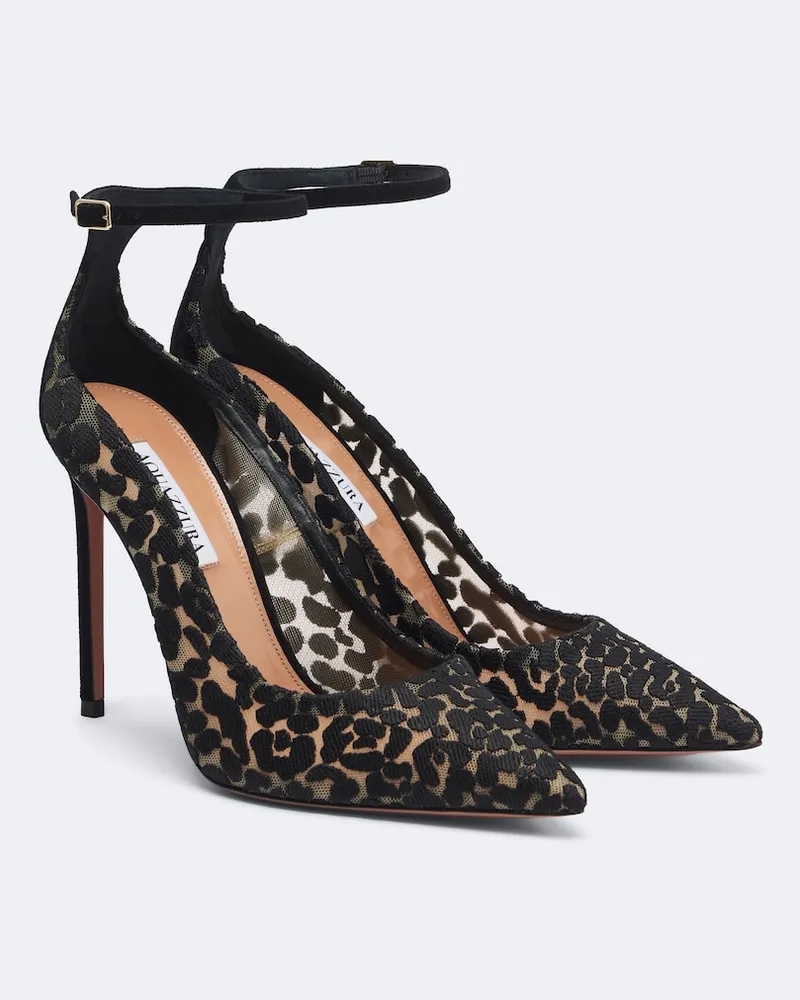 Aquazzura Pumps slingback Panthera in mesh Nero
