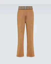 Burberry Pantaloni regular Burberry Check Marrone