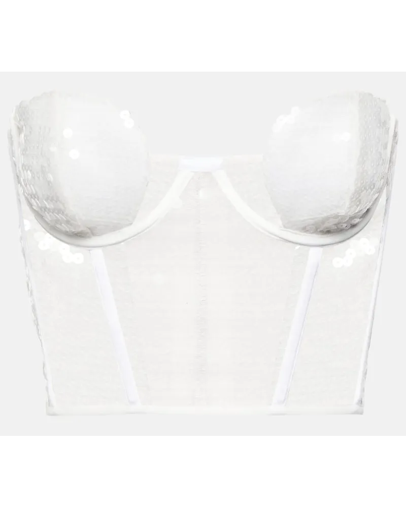 Nensi Dojaka Bridal - Bustier con paillettes Bianco