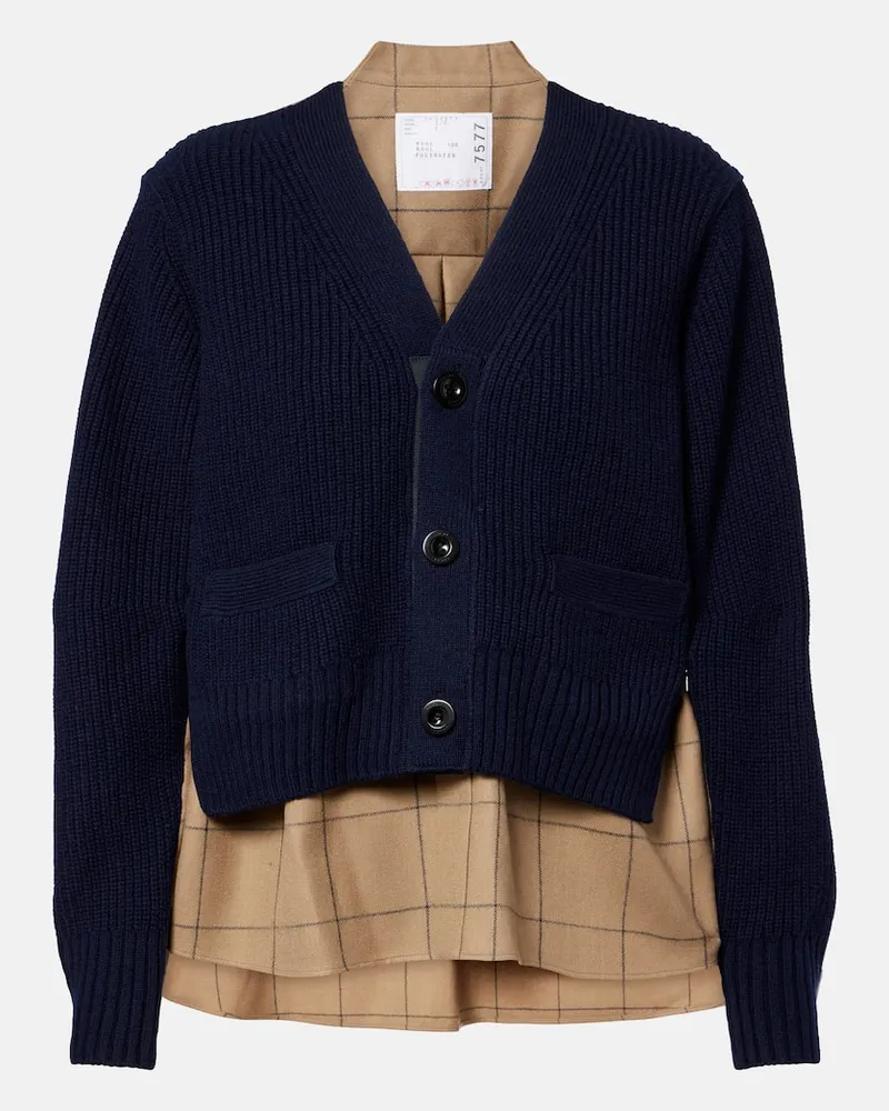Sacai Camicia con cardigan Blu