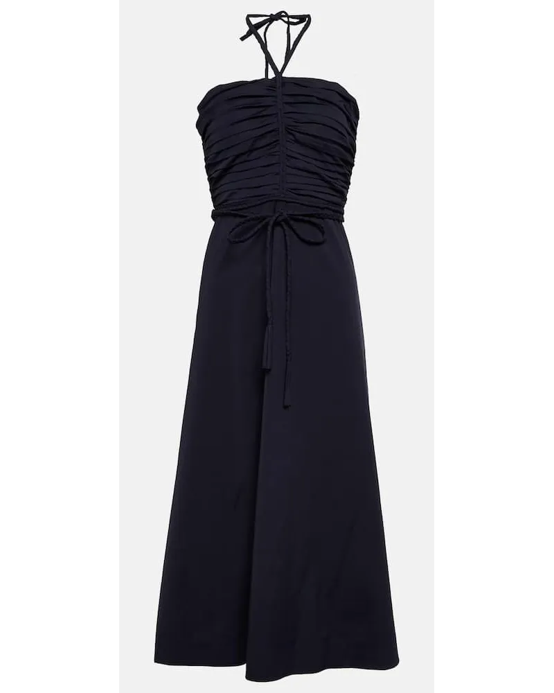 Veronica Beard Abito midi Tucker in misto cotone Blu